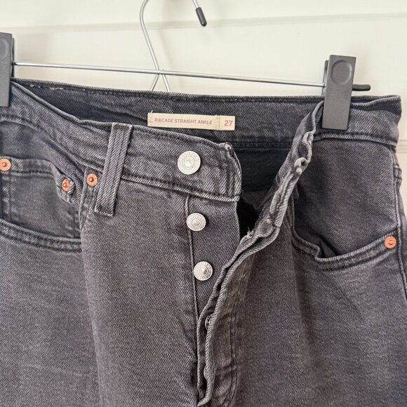 Levi's Ribcage Straight Ankle Women's Jeans I Black I Size 27 - Picture 3 of 5